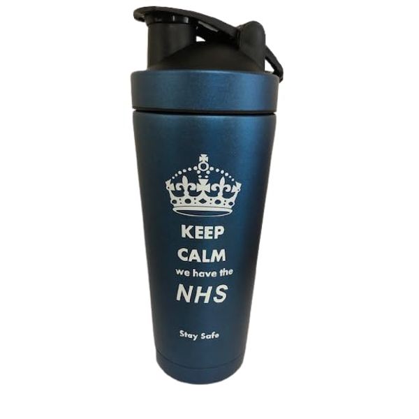 Double Walled Vacuum Flask for Hot and Cold Drinks NHS (Black/Silver)