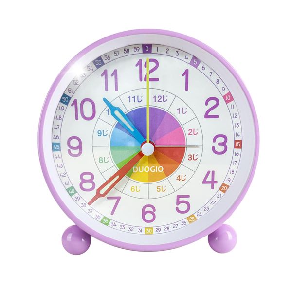 Alarm Clock, Children's Educational Clock, Tabletop, Table Clock, Standing-type Clock, Analog, Alarm Clock, Silent Continuous Second Hand, Learning Clock, Elementary School Student, Easy to Read