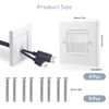 4 Pack Brush Wall Plate Cable Passthrough Wall Outlet Cable Entry Cover Wall Cable Cover Tidy Cable Pass Through Insert(White)