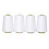 Mandala Crafts All Purpose Sewing Thread Spools - White Serger Thread Cones 4 Pack - 40S/2 24000 Yds White Polyester Thread for Overlock Sewing Machine Quilting