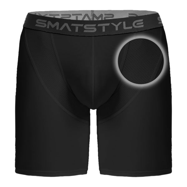 Smatstyle Herren Kompressionsshorts Shorts Tight Baselayer Running Underwear Schnelltrocknendes Sport ShortsTrainingsshorts (DE/NL/SE/PL, Alphanumerisch, XL, Regular, Regular, Schwarz-Mesh)