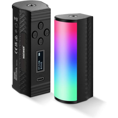 NEEWER 3 Pack Magnetic Handheld Light Wand, 360° Full RGB Mini LED Video Light Stick with 2500mAh Rechargeable Battery,2500-8500K Dimmable Camera Tube Light for Photography TikTok YouTube Vlog,TL96RGB