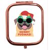 Flox Creative Rose Gold Square Compact Mirror Merry Pugmas