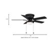Hugger 44 in. LED Indoor Matte Black Ceiling Fan with Light Kit