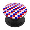 GEOMETRIC RED WHITE AND BLUE CHECKERBOARD PATTERN PopSockets Swappable PopGrip