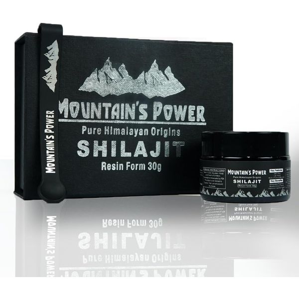 Pure Himalayan Shilajit Resin: Mountain's Power Pure Shilajit, Rich in Fulvic Acid & 85+ Minerals-Energy Booster, Immune Support | Lab Tested |Organic & Vegan| 30g Pack with Premium Packaging & Spoon