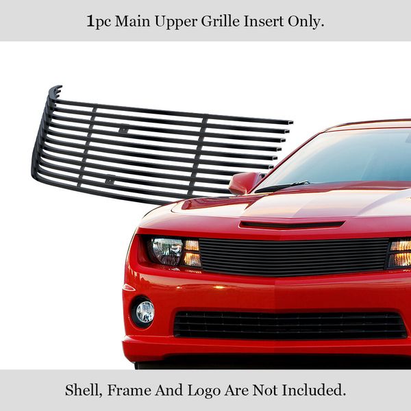 For 2010-2013 Chevy Camaro Short Main Upper Stainless Black Billet Grill Insert