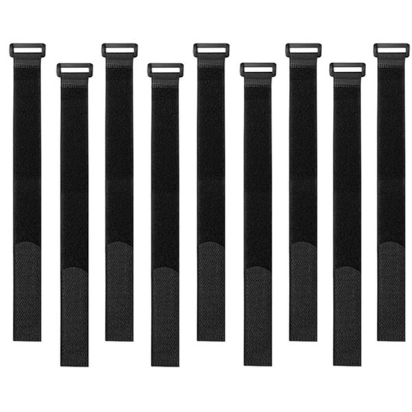 Aiqeer 30 Black Reusable Cable Ties, 20 cm, Nylon & Plastic, Hook & Loop, Multipurpose