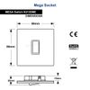 1 Gang Intermediate Single Light Switch Gloss Brush Chrome Screwless Plate N313DME