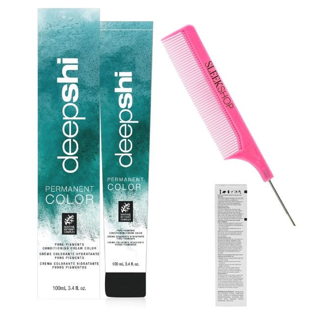 boem SIeekshop Comb + D𝐞𝐞𝐩𝐒h?ne by R𝐮?k PERMANENT Creme Hair Color 081823 (w/PINK Comb) SHINE Cream Haircolor Dye - 2.000NC -