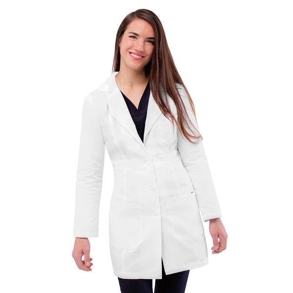 Adar Uniforms Universal Lab Coats for Women - Belted 33" Lab Coat - 2817 - White - M