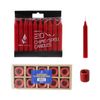 Mega Candles - Ceramic 1/2" Chime / Spell Candle Holder with Candles - RedSet