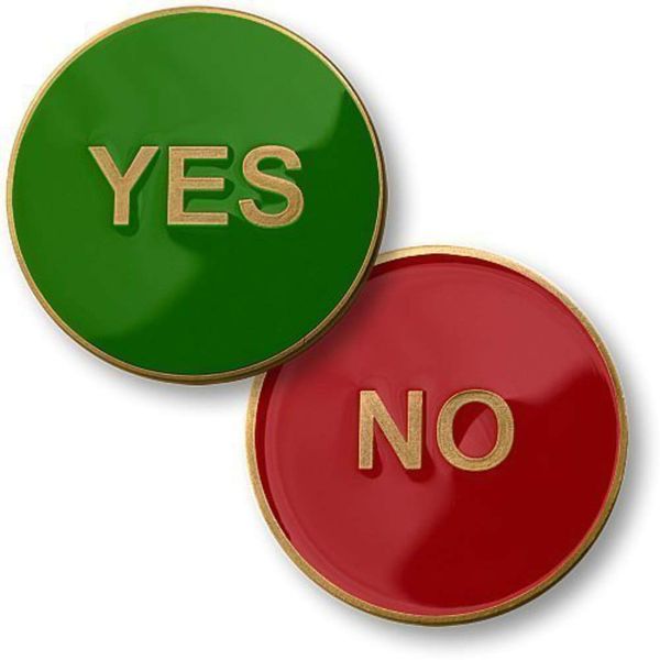 Yes No Flipper Challenge Coin