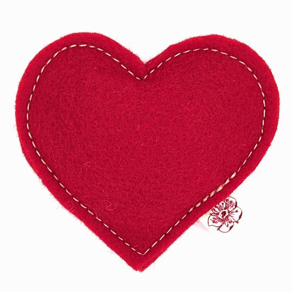 Cherry Valley Organics Catnip Toy, Organic Catnip, 100% Wool Felt, Grown & Made in The USA, Heart (Red)