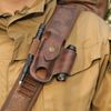 TOURBON Leather Knife Sheath Belt Holster Pouch Folding Multitools Pliers Case