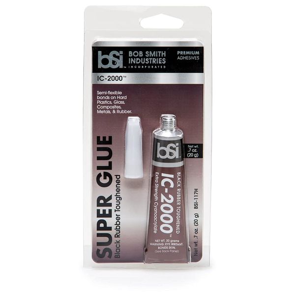 Bob Smith Industries BSI-117H Black IC-2000 Rubber Toughened Super Glue, 20g