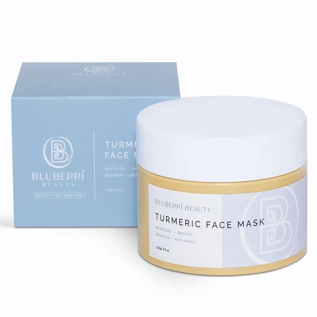 BluBerri Beauty Anti Aging Turmeric Clay Face Mask for All Skin Types, Acne, Eczema