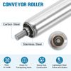 sourcing map Stainless Steel Conveyor Roller 1" Diameter 10" Length Gravity Transmission Replacement Part Galvanized End (Silver)