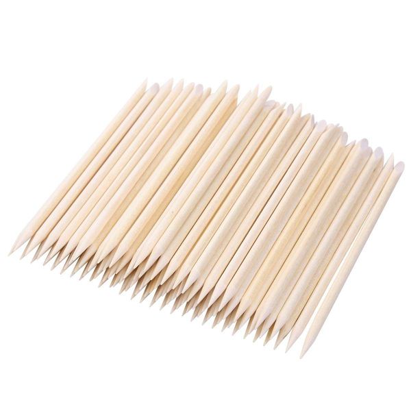 300 Count Orange Wood Stick 4.5 inch Cuticle Pusher Remover Orangewood Cuticle Sticks Nail Art Manicure Pedicure Sticks Orange Sticks for Nails