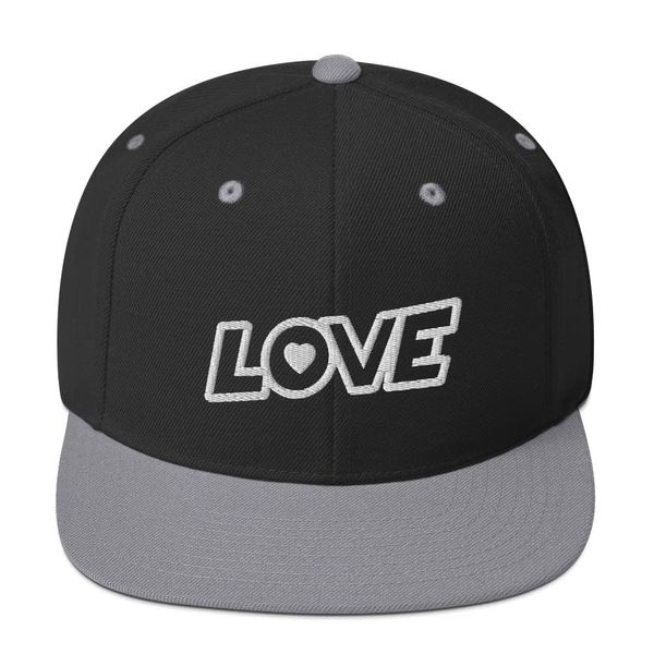Snapback Hat Love Black/Silver