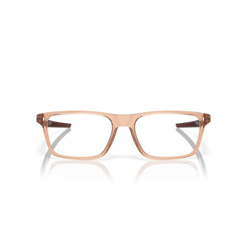 Oakley Men's OX8164 Port Bow Rectangular Prescription Eyewear Frames, Polished Translucent Sepia/Demo Lens, 55 mm