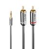 LINDY 35334 2m 3.5mm an Phono Audiokabel, Cromo Line, Anthrazit