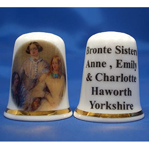 Porcelain China Collectable Thimble Bronte Sisters Howarth Yorkshire