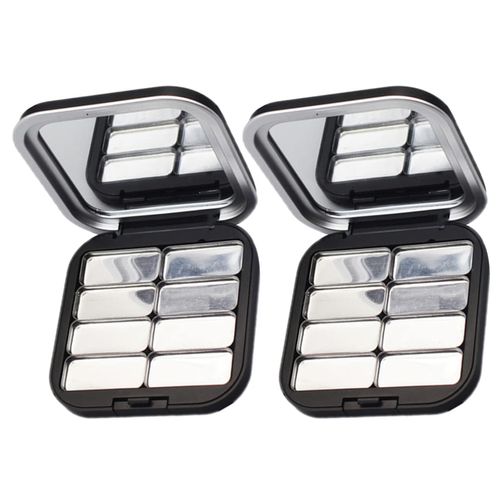 Beaupretty 2pcs Empty Lipstick Palette DIY Lipstick Lip Balm Blusher Containers Refillable Makeup Eyeshadow Storage Case Box with Mirror
