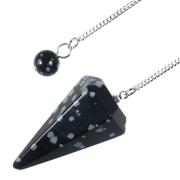 Snowflake Obsidian Crystal Pendulum