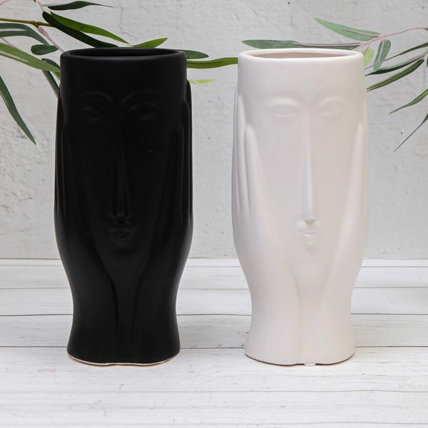 Grey Ceramic Bum Booty Female Body Vase (Black)