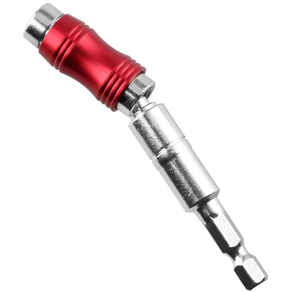 Universal Joint Short Socket Socket Adapter Set for Converting Hex Axis Variable Direction Swing Angle 0-20° Magnetic Suction Drive Drive 0.25 inch (6.35 mm) Fast Separation Lock Impact Driver (Red)