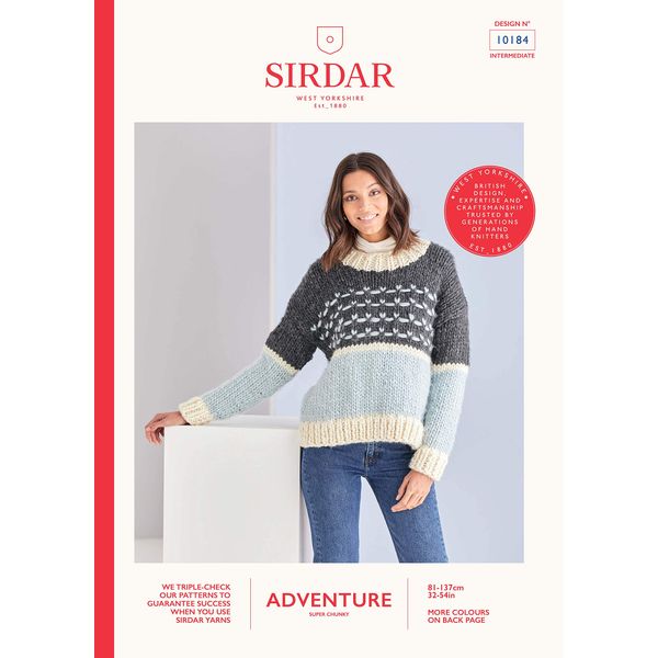 Sirdar Adventure Super Chunky Knitting Pattern Booklet - 10184 Sweater