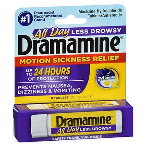 Dramamine Less Drowsy Formula, 8 Tablets (Pack of 8)