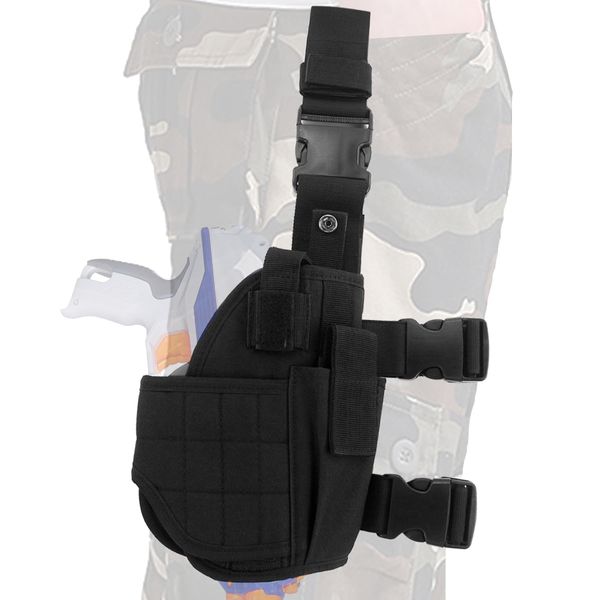 TORMEN Adjustable Tactical Gun Holster, Right Leg Toy Pistol,Compatible for Nerf Elite Series Blaster (Black)