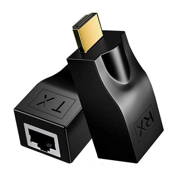 Znoogrn 4K HDMI to RJ45 Extender, HDMI Extender Over Ethernet Cat 6/7/ 8 Cable, Hdmi Repeater to RJ45 Network Converter for HDTV STB DVD PS4, Support Audio Video 1080P UP to 98FT/30m