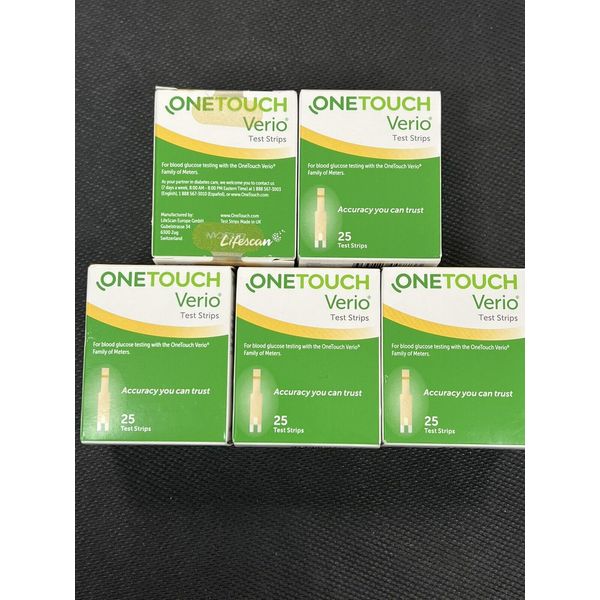 5 OneTouch Verio 25 Blood Glucose Test Strips Each 100 Total EXP. 1/2023^