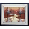 James Hagen "Fall" Hand Signed & # Framed Serigraph Mid-Century Art Mountains