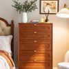 RZDEAL Solid Brass Edge Pulls for Cabinets Brushed Gold Leaf Knobs and Pulls for Dresser Drawers (2, Overall Length:2-3/8"(60mm))