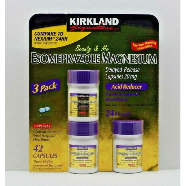 Kirkland Signature Esomeprazole Magnesium 20mg 42 Capsules Delayed Release