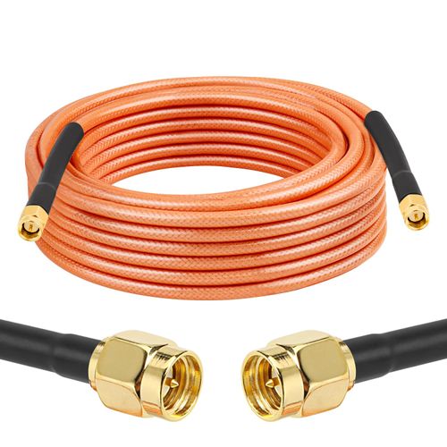 MOOKEERF RG142 SMA Male to SMA Male Coaxial Cable 20FT 50 ohm Ultra Low Loss Antenna Extension for 3G/4G/5G/LTE Network Equipment, GPS, RF Radio