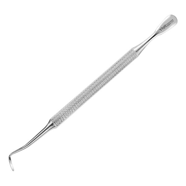 Cuticle Pusher Stainless Steel Dual Head Nail Scraper for Gel Nails Uv Gel Polish Remover Tool - Cuticle Stick for Fingernails and Toenails (Pusher & File)