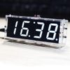 4 Digit DIY LED Digital Clock Kit, LED Electronic Clock with Time/Temperature/Date Display, Light Control, Simple Digital Clock for Beginners Electronics Professionals(White)