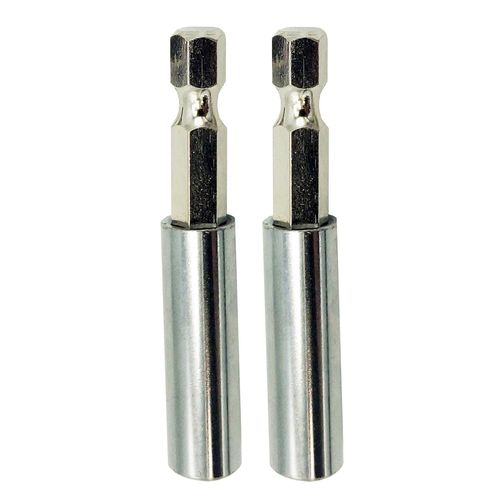 Set of 2 Magnetic Bit Holders Drill Extension Universal Size Inner Hex Shank Mini Screwdriver 55mm