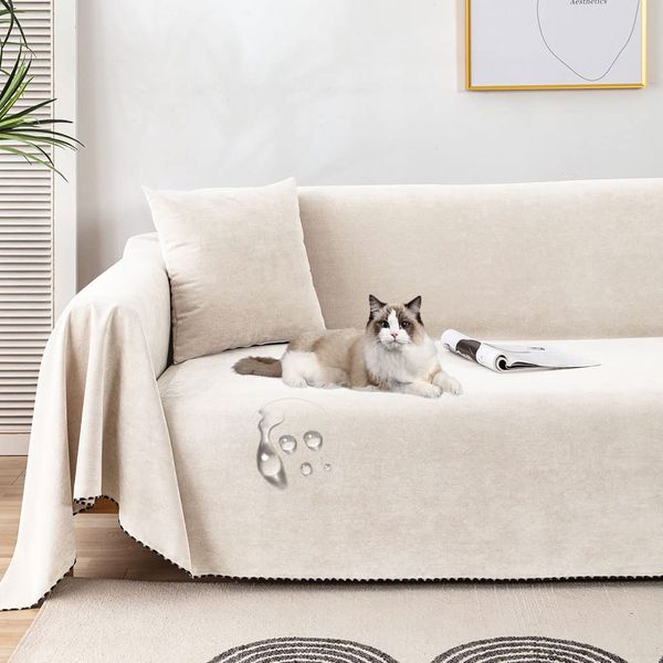 YKFN Multi Cover, For Pets, Rectangular, Large Sofa Cover, Just Hang, Waterproof Sofa Sheet, Sofa Bed Cover, 3 Seats, 4 Seats, Elbowless, Anti-Slip, Northern Europe, Plain Dogs and Cats, Water Repellent, Scratch-Resistant, Anti-Scratch, Anti-Scratch, Anti