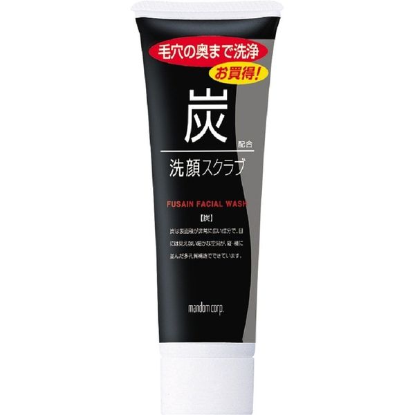 Mandom Charcoal Facial Cleansing Scrub, 3.5 oz (100 g)