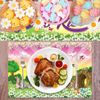 DPKOW Easter Decorations, 5pcs Easter Table Runner Place Mat He is Risen, Fabric Washable Easter Tablecloth Place Mat Spring Tablecloth Easter Dining Table Decorations Easter Party Decoration Supplies