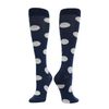 TCK Krazisox Polka Dot Over The Calf Socks (Navy/White, Small)