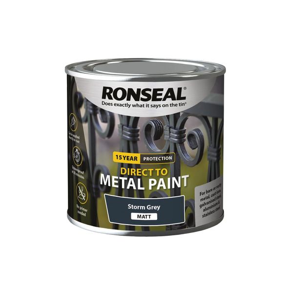 RONSEAL Direct to Metal Paint Storm Grey Matt 250ml