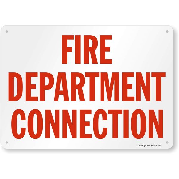 SmartSign "Fire Department Connection" Sign | 10" x 14" Plastic
