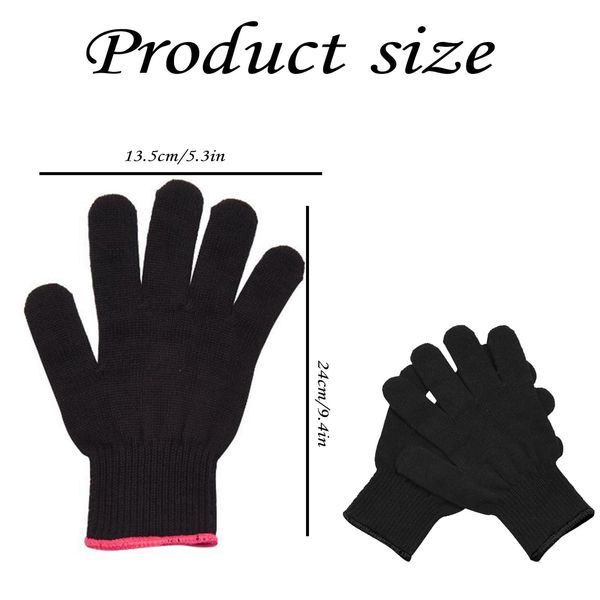 2 pairs Heat Gloves For Hair Styling, professional heat-resistant gloves with silicone insulation pads and silicone anti slip protrusions for hairstyle design, suitable for travel and family salons